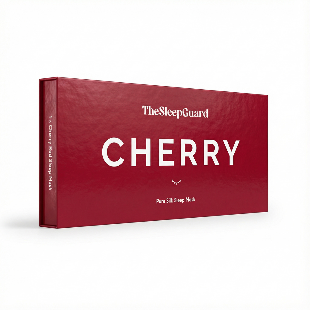 Pure Silk Sleep Mask [100% 6A Mulberry Silk, 22 Momme] - Cherry Red